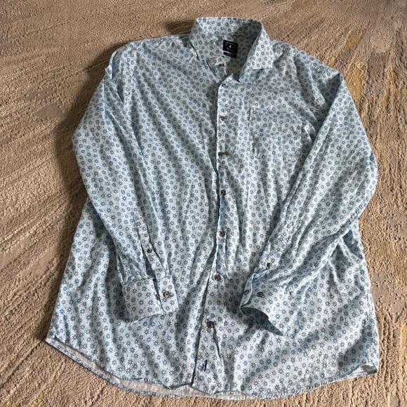 Johnnie-O Montage long sleep button front shirt Gulf Blue Top Shelf XL - Picture 1 of 9